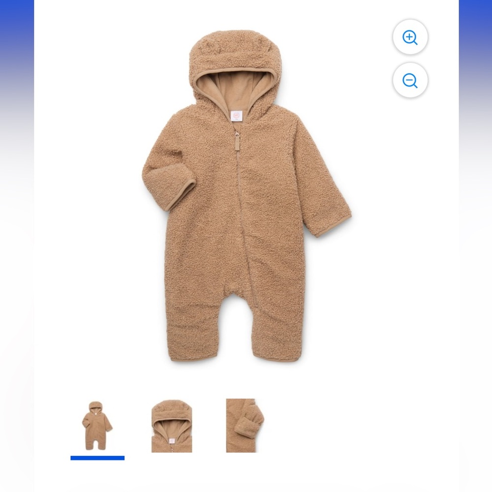 Cozy Teddy Hooded One-Piece - Beige